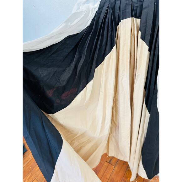 BIBHU MOHAPATRA x RTR Black White Colorblock Pleated Crewneck Flowy Dress Size 4 - Picture 12 of 16